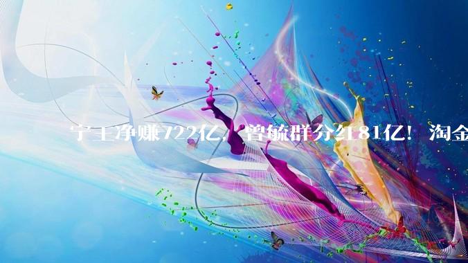 宁王净赚722亿，曾毓群分红81亿！淘金果然不如卖水_宁德_时代_车企