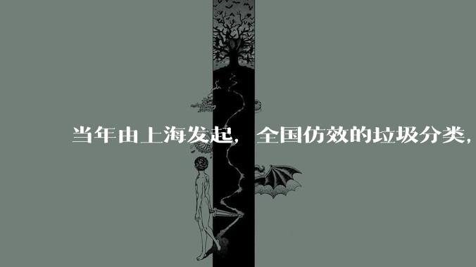 当年由上海发起，全国仿效的垃圾分类，现在为什么没人搞了？